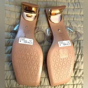 SCHUTZ Ariella Sandals in Curio Brown, Clear Straps, Made in Brazil, Almost New! Ariella Brown Stiletto Sandal in Vinyl | SCHUTZ main image 4